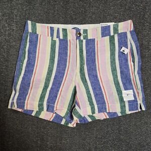 NWT Old Navy Linen Blend Striped Everyday‎ Shorts Sz 10 5" Inseam